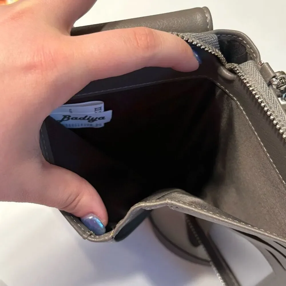 Kukoo Small Crossbody Bag Cell Phone Purse Wallet with Credit Card Slots Grey